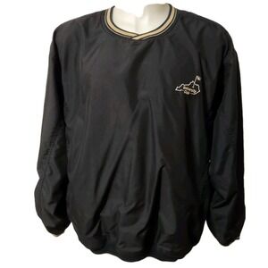 University‎ Club Windbreaker Pullover XL Gorp Core Athleisure Black V-Neck Mesh